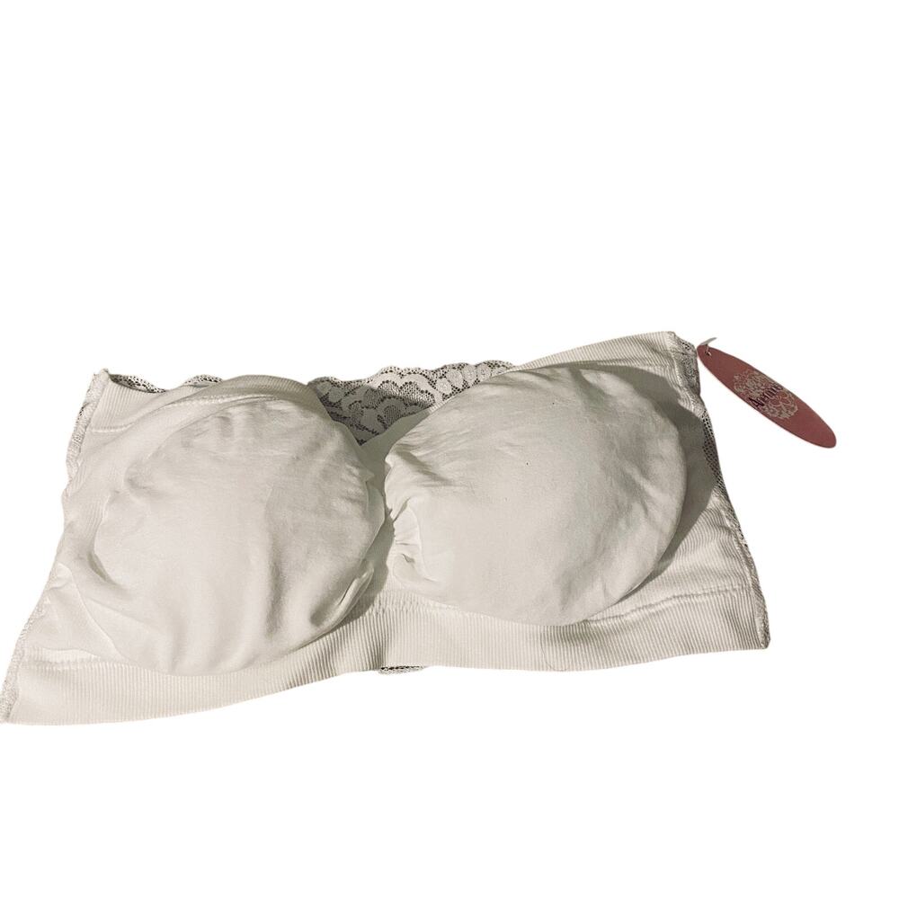 Anemone White Lace Rushed Padded Bandeau Women SZ OS